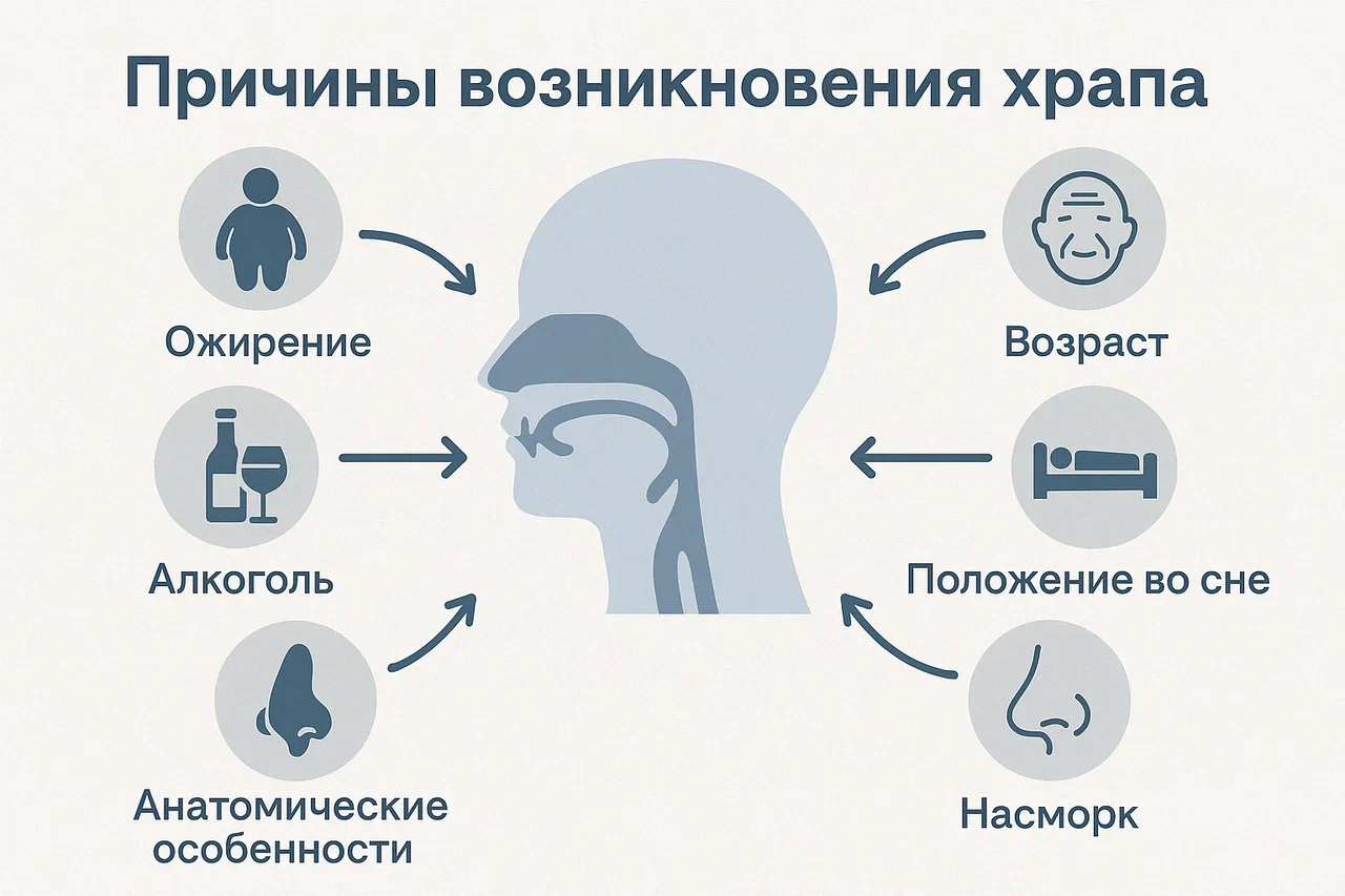 Причины возникновения храпа Причины возникновения храпа
