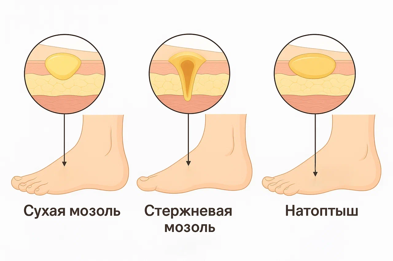 Удаление сухой мозоли на ногах 