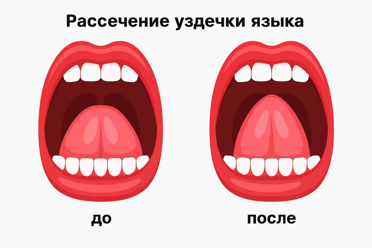 Рассечение уздечки языка Рассечение уздечки языка