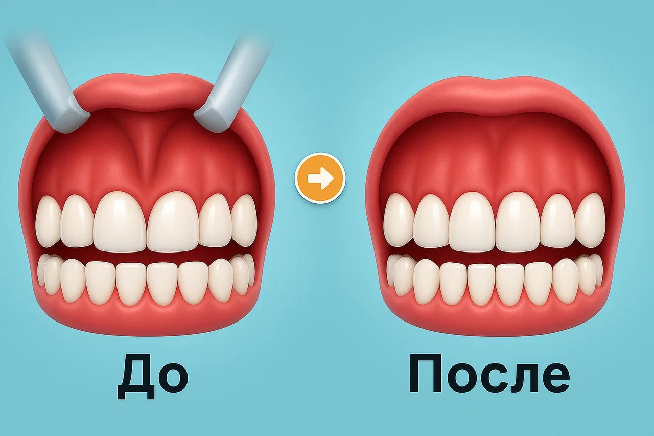 Пластика уздечки верхней губы